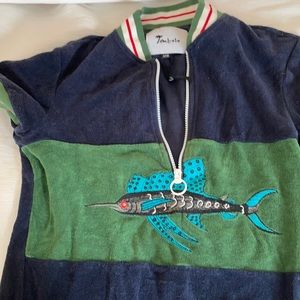 Tombolo terry half zip shirt